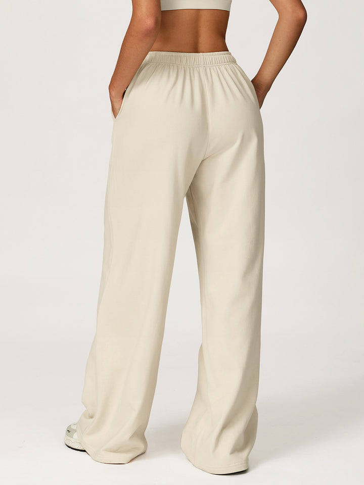 Drapey Wide-Leg Sports Pants