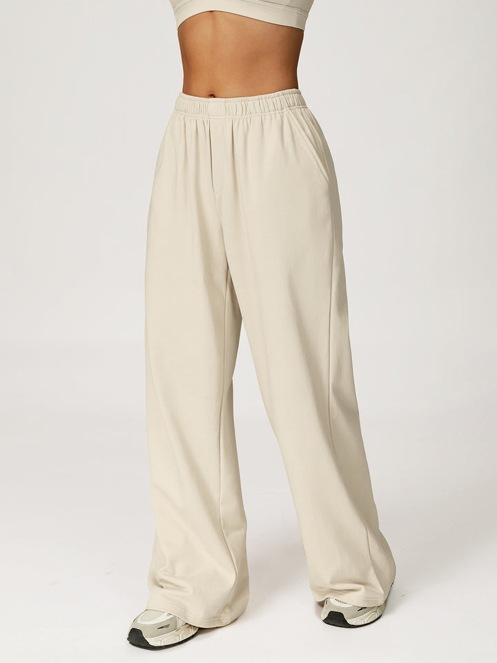 Drapey Wide-Leg Sports Pants