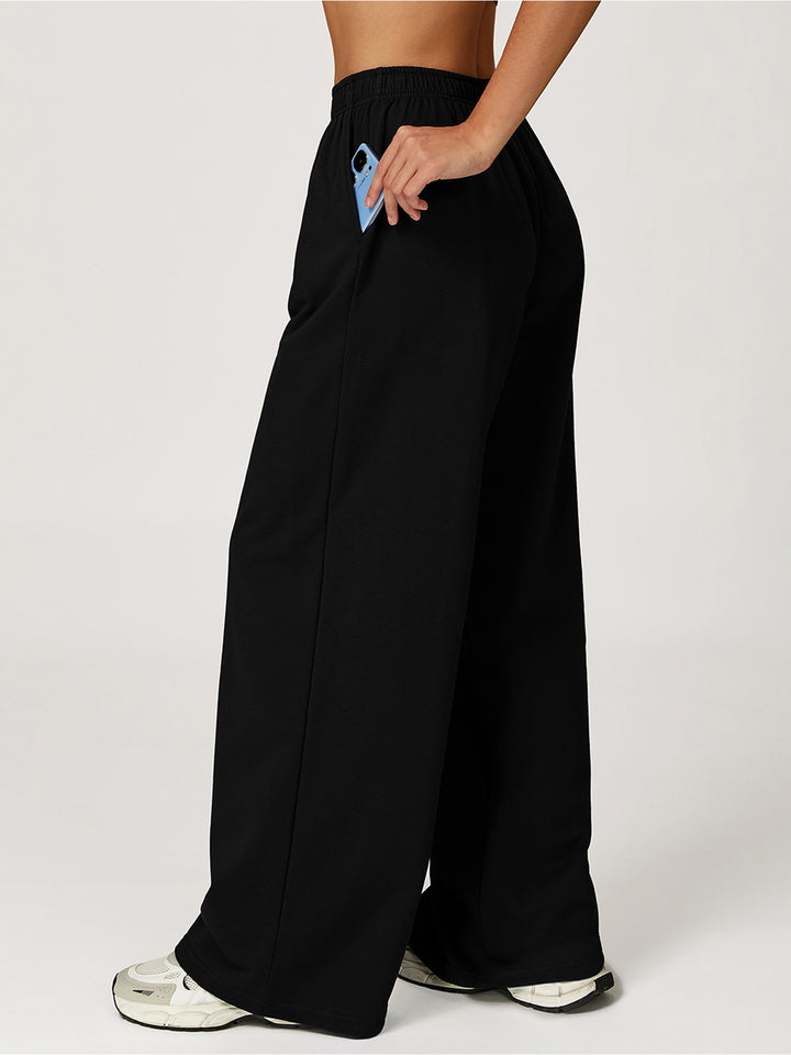 Drapey Wide-Leg Sports Pants
