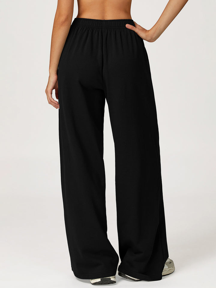 Drapey Wide-Leg Sports Pants