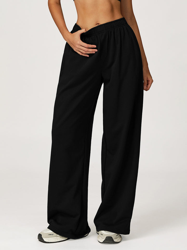 Drapey Wide-Leg Sports Pants
