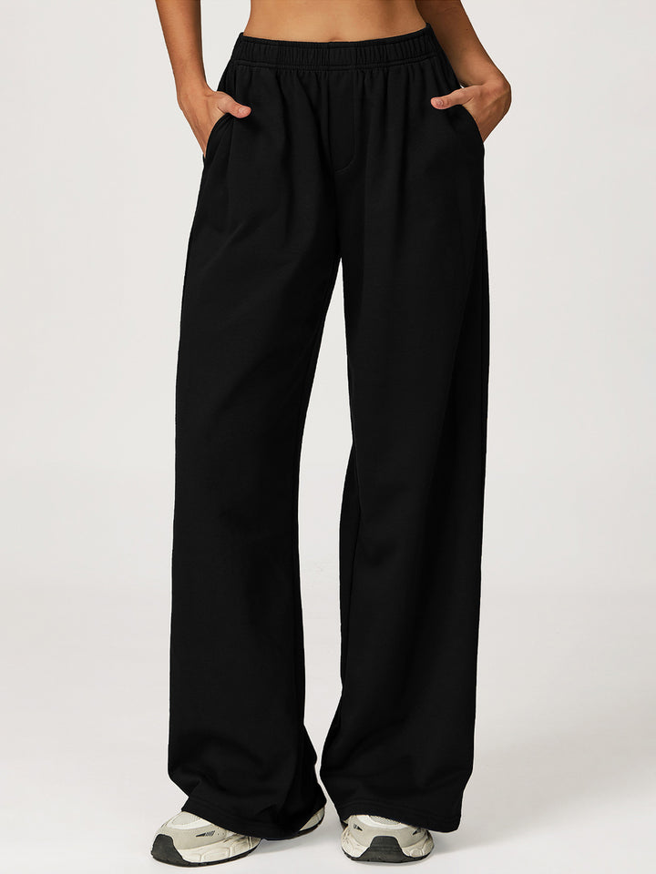 Drapey Wide-Leg Sports Pants