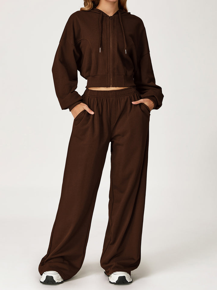 Drapey Wide-Leg Sports Pants
