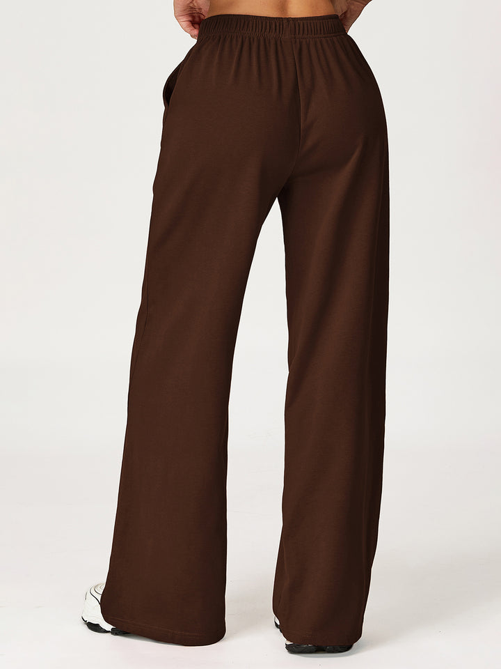 Drapey Wide-Leg Sports Pants