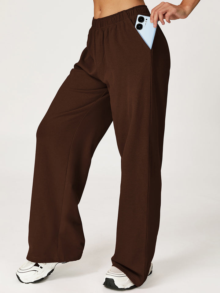 Drapey Wide-Leg Sports Pants