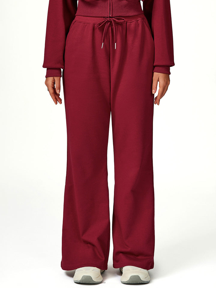 Elastic Drawstring Wide-Leg Pants
