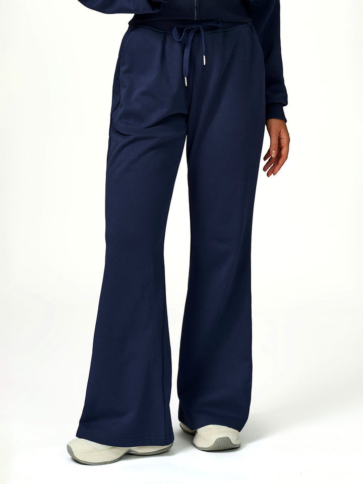 Elastic Drawstring Wide-Leg Pants