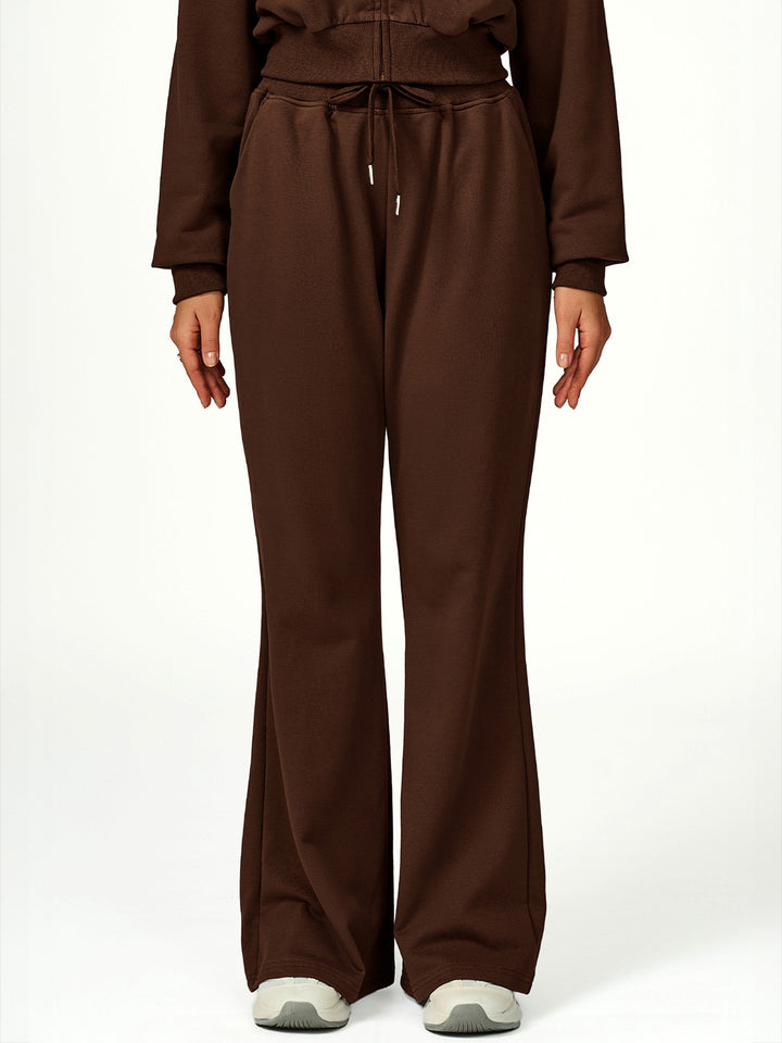 Elastic Drawstring Wide-Leg Pants