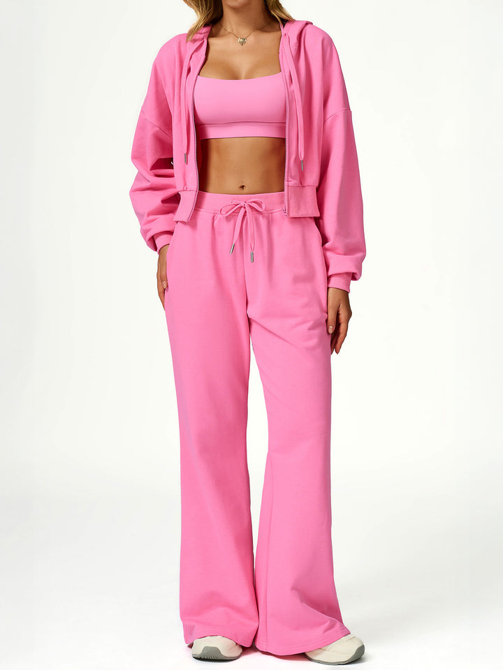 Elastic Drawstring Wide-Leg Pants