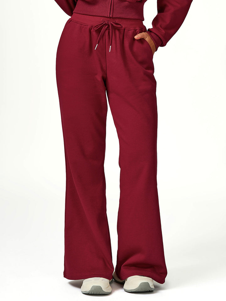 Elastic Drawstring Wide-Leg Pants