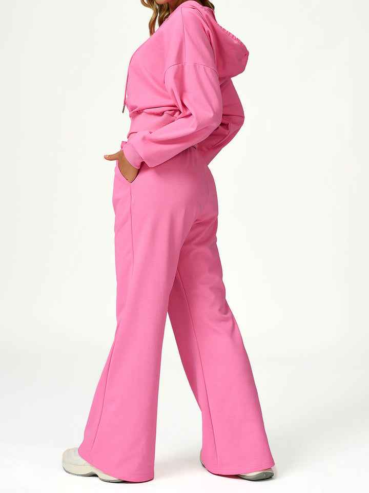 Elastic Drawstring Wide-Leg Pants