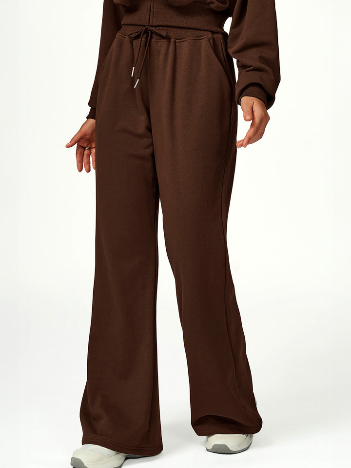 Elastic Drawstring Wide-Leg Pants