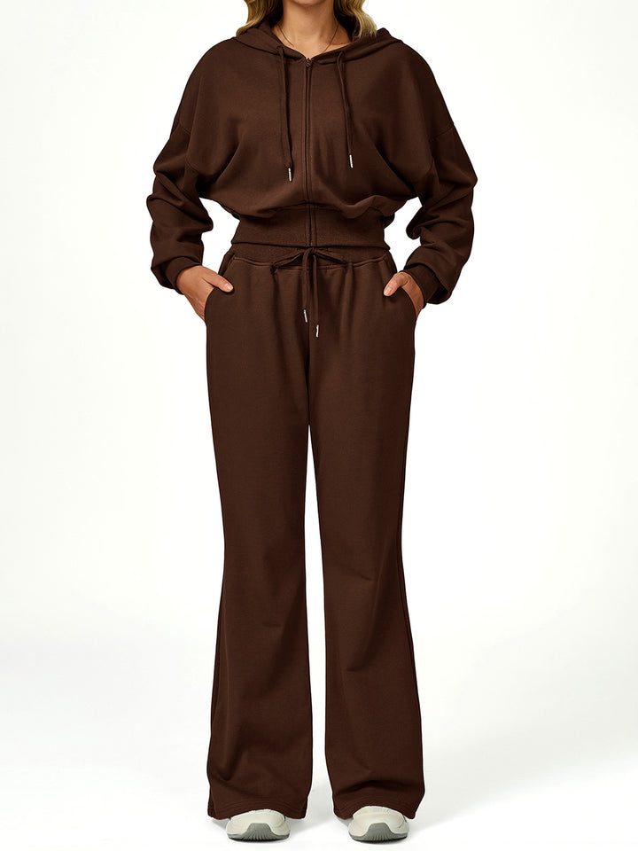 Elastic Drawstring Wide-Leg Pants