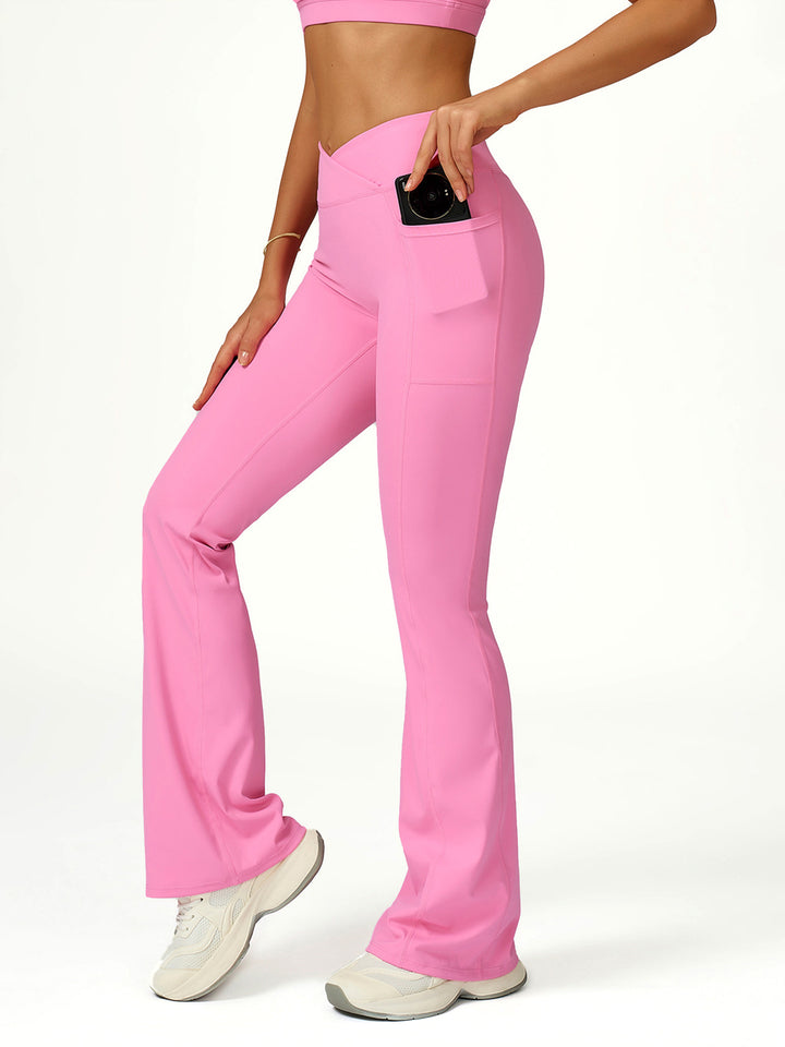 Flared Cross-Waist Sports Pants