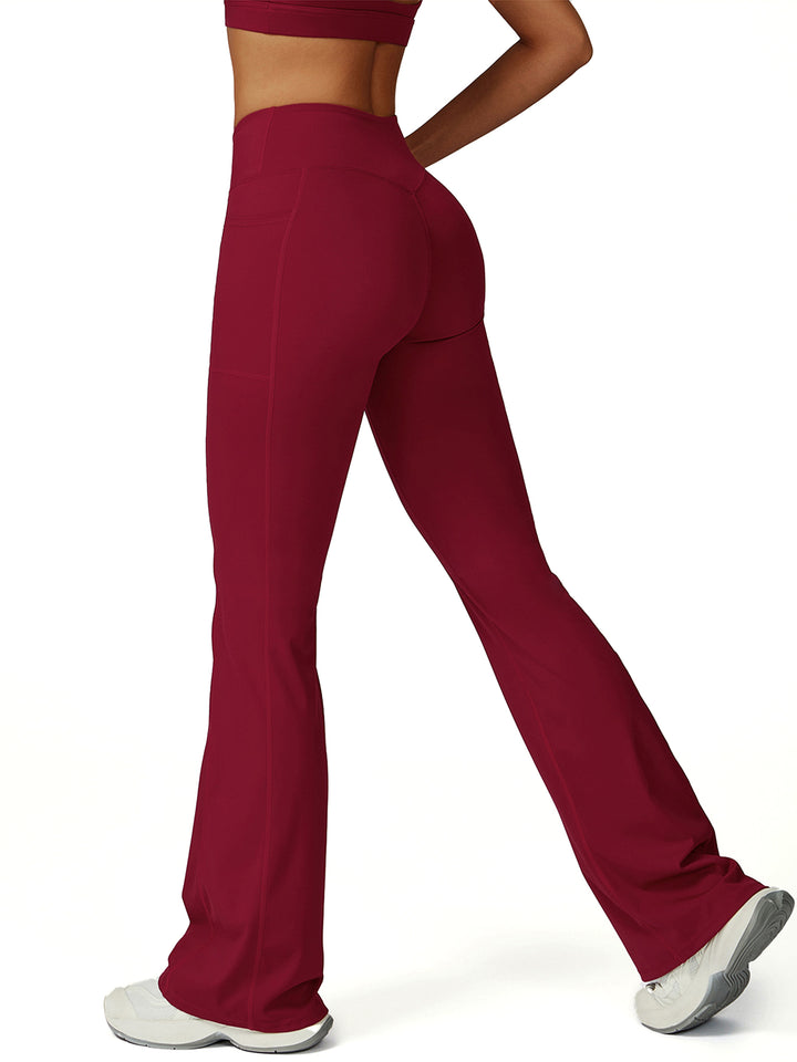 Flared Cross-Waist Sports Pants