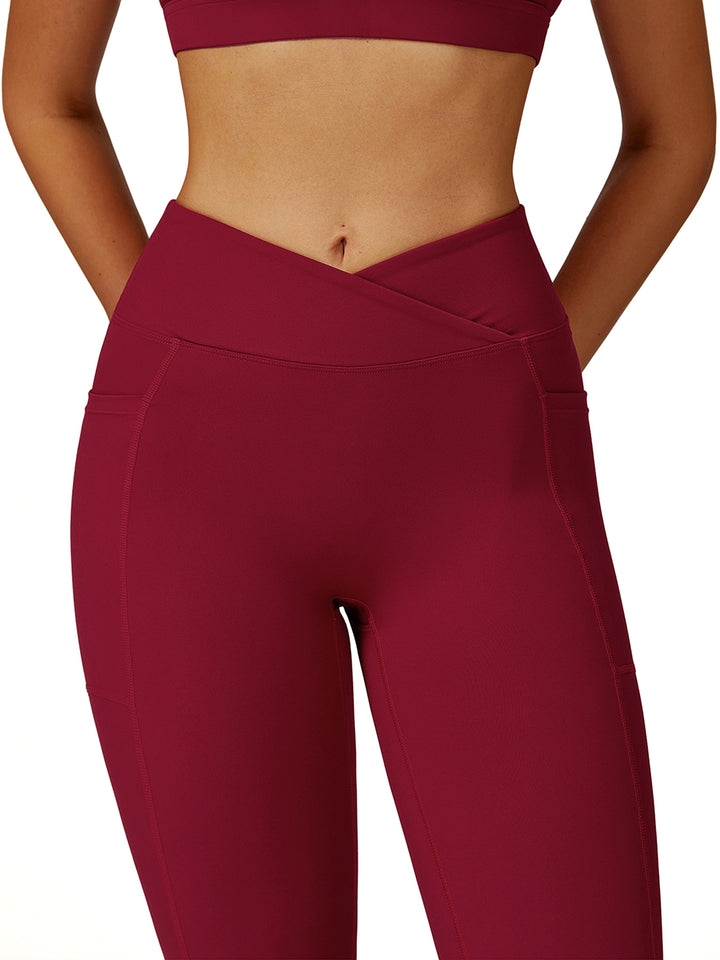 Flared Cross-Waist Sports Pants