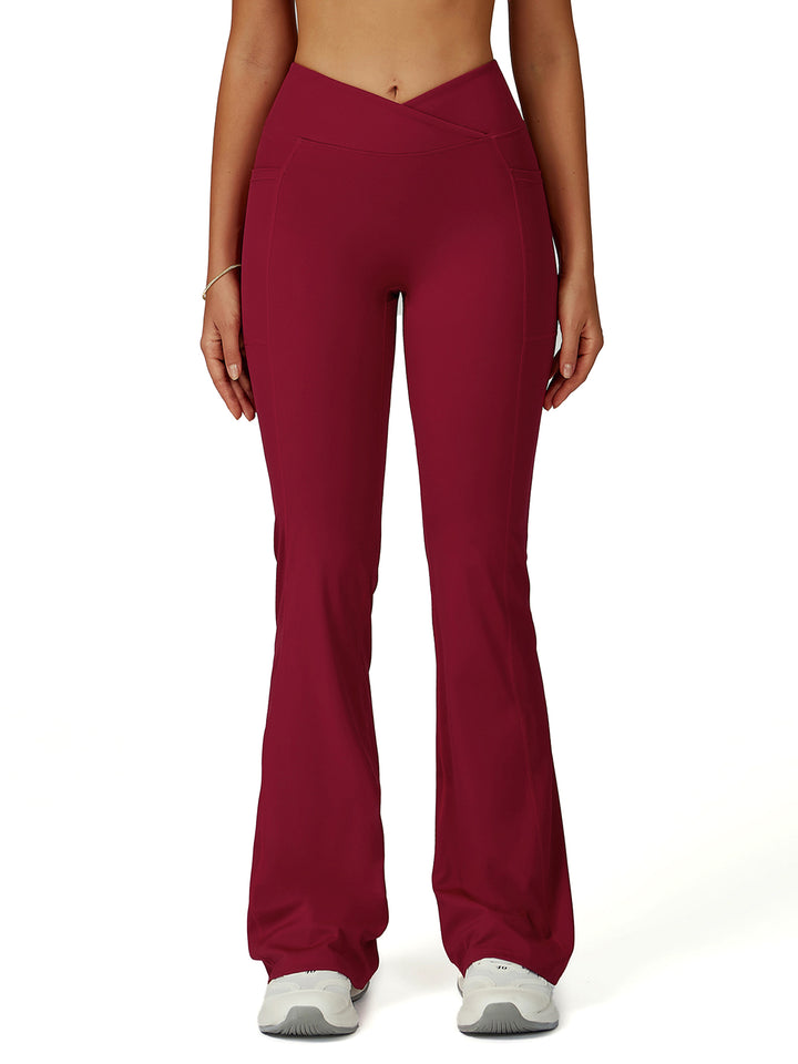 Flared Cross-Waist Sports Pants