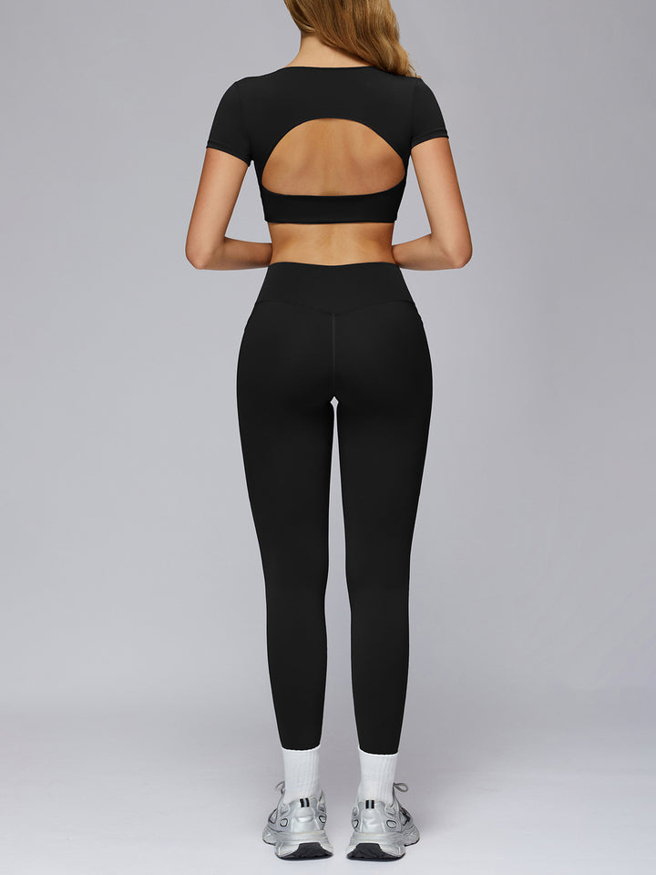 Gathered Front Hollow-Back Sports Top
