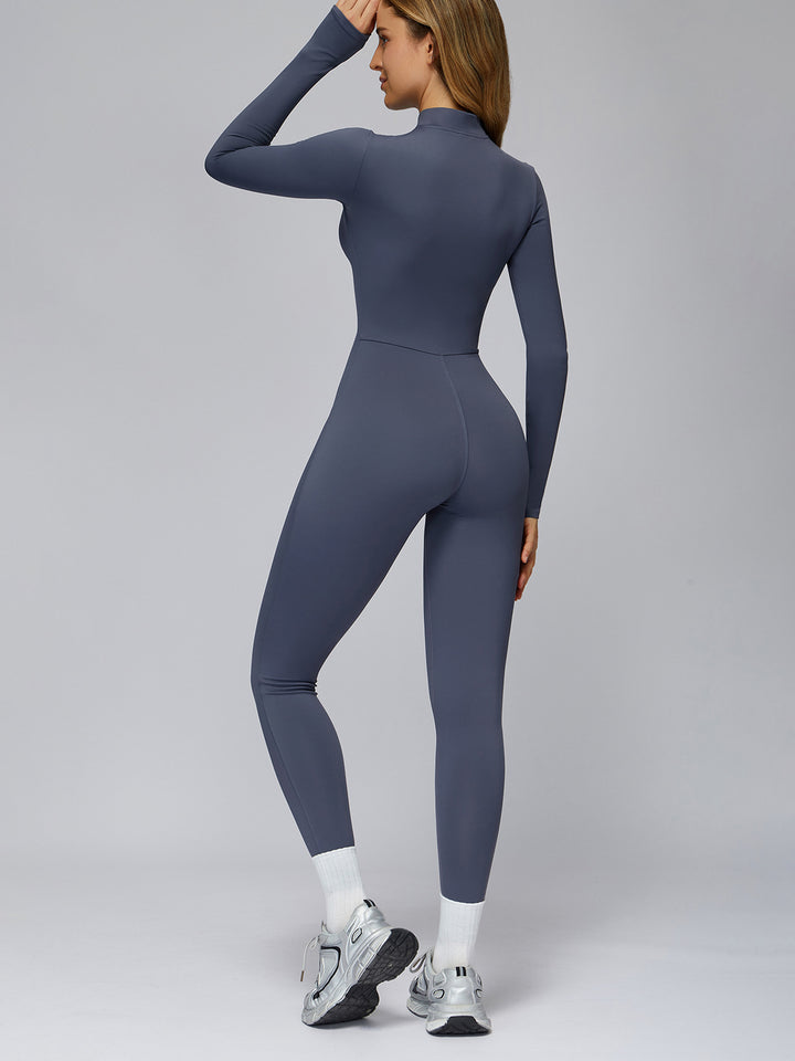 Half-Zip Long-Sleeve Fleece Bodysuit