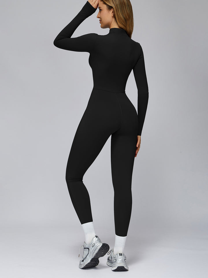 Half-Zip Long-Sleeve Fleece Bodysuit
