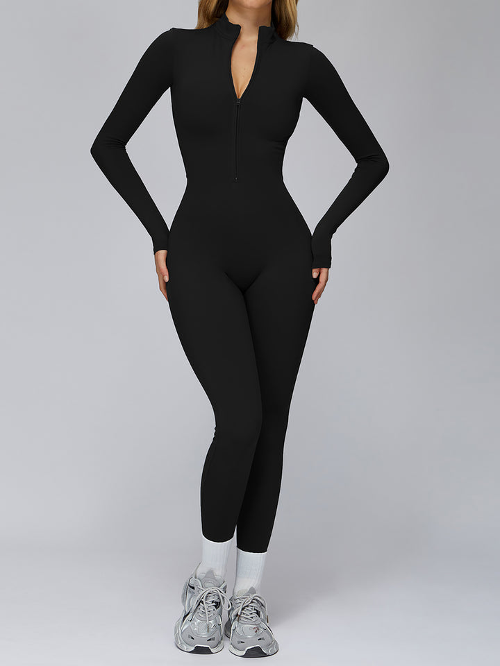 Half-Zip Long-Sleeve Fleece Bodysuit