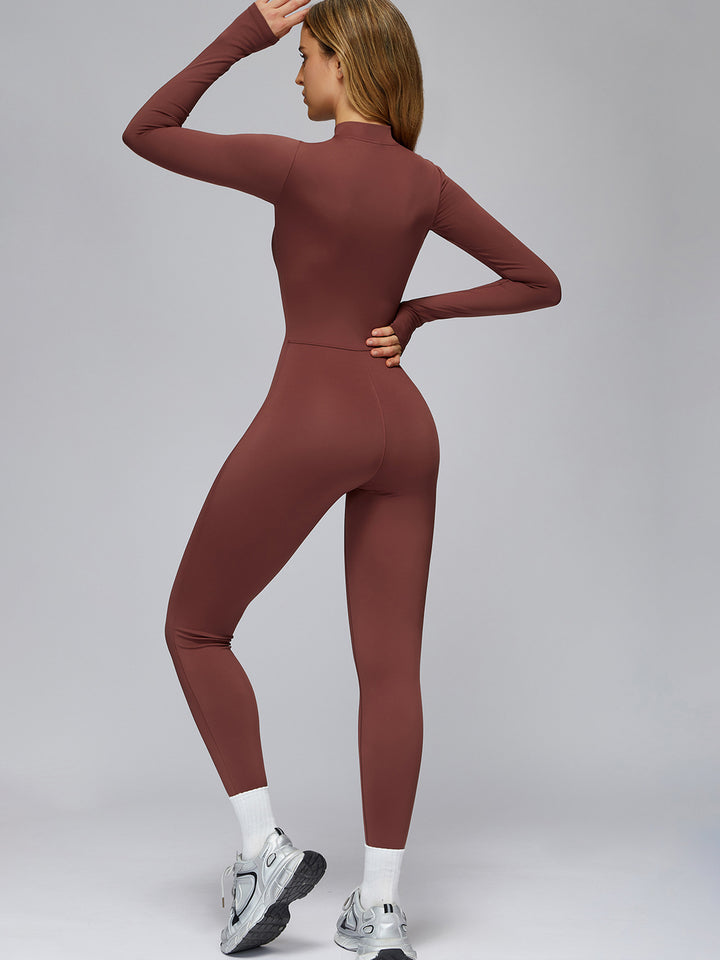 Half-Zip Long-Sleeve Fleece Bodysuit