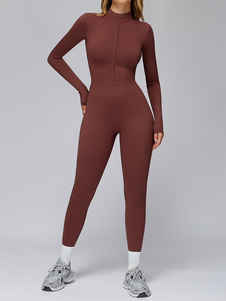 Half-Zip Long-Sleeve Fleece Bodysuit