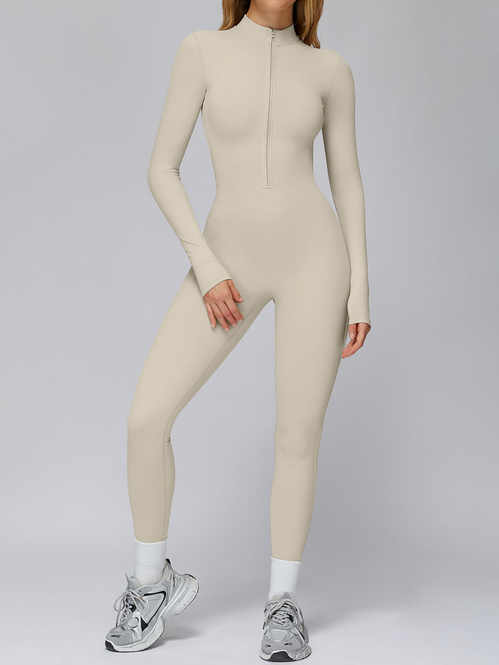 Half-Zip Long-Sleeve Fleece Bodysuit