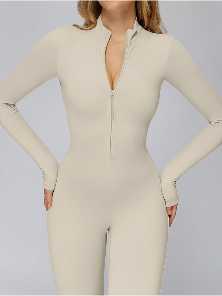 Half-Zip Long-Sleeve Fleece Bodysuit