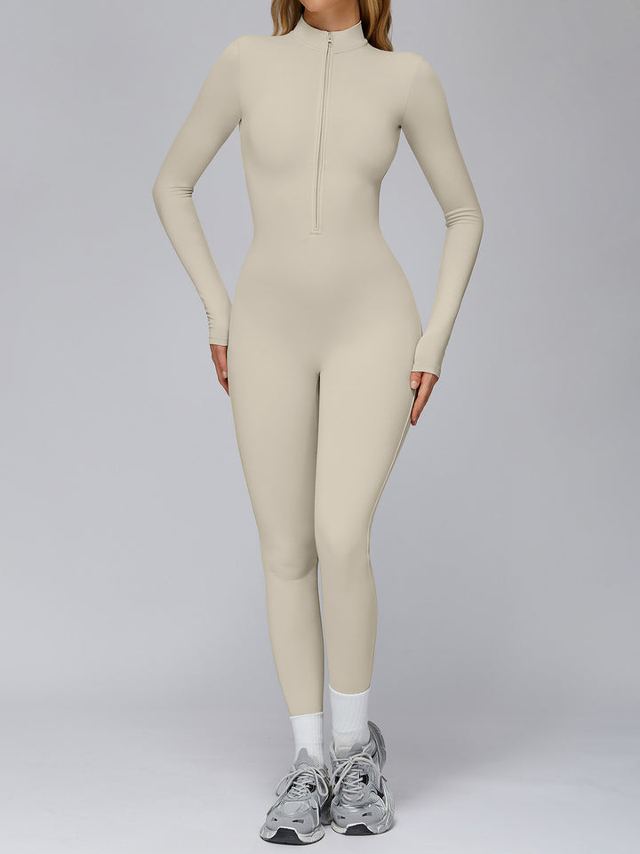 Half-Zip Long-Sleeve Fleece Bodysuit
