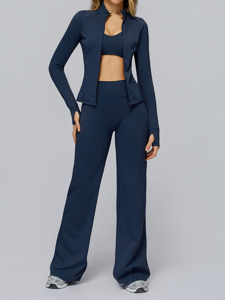 High-Waist Draped Wide-Leg Pants