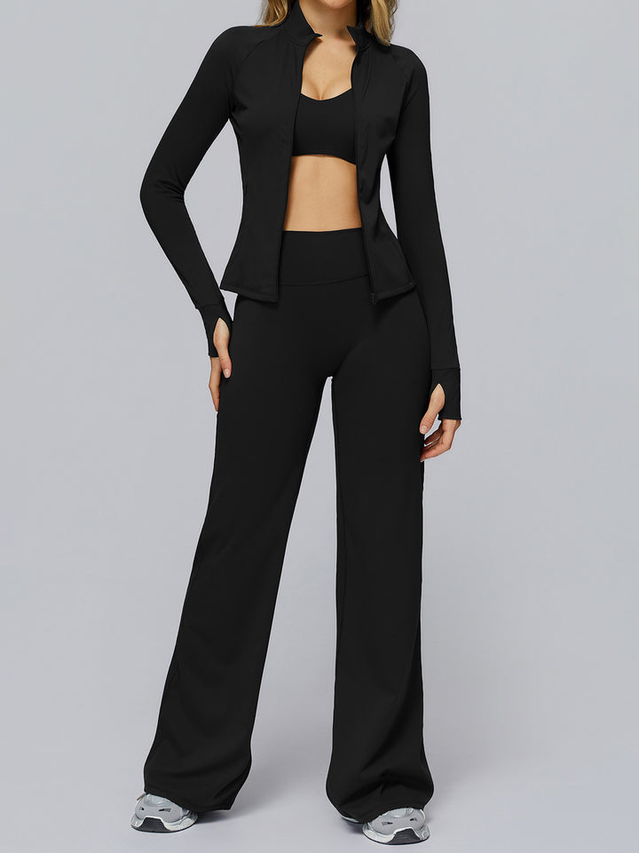High-Waist Draped Wide-Leg Pants