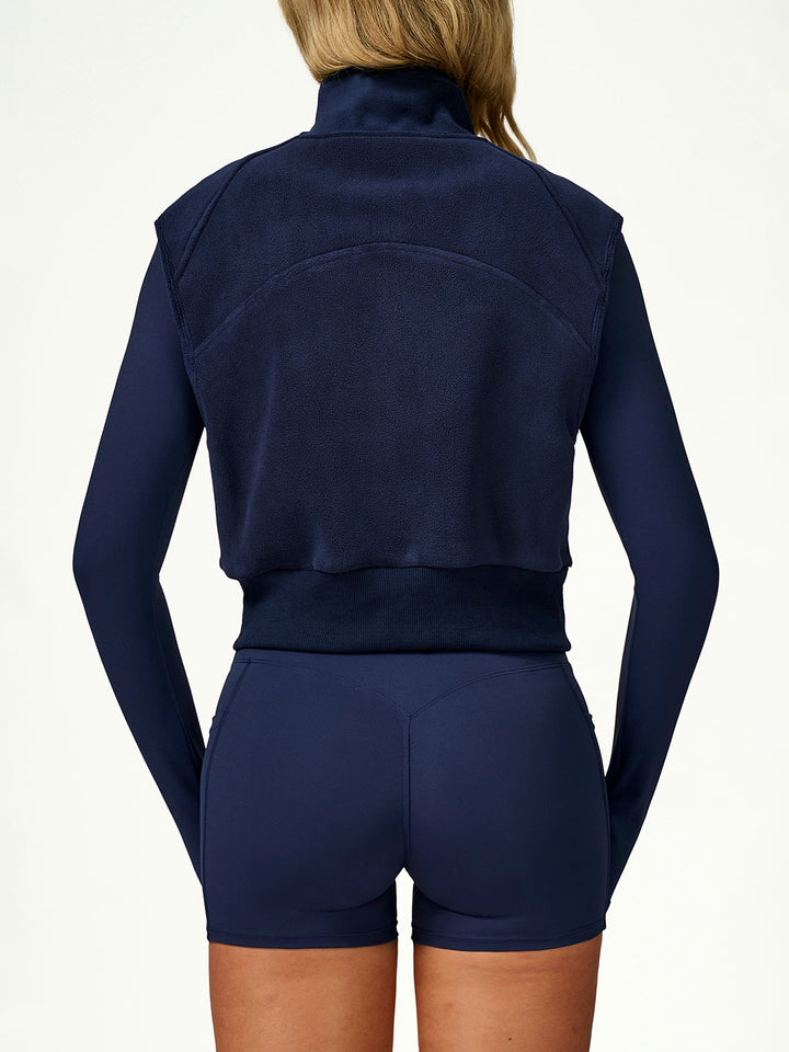 High Collar Fleece Zippered Coat