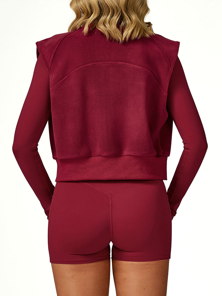 High Collar Fleece Zippered Coat