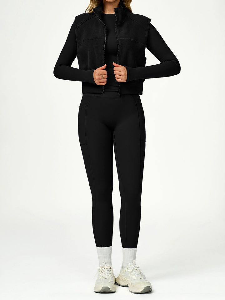 High Collar Fleece Zippered Coat