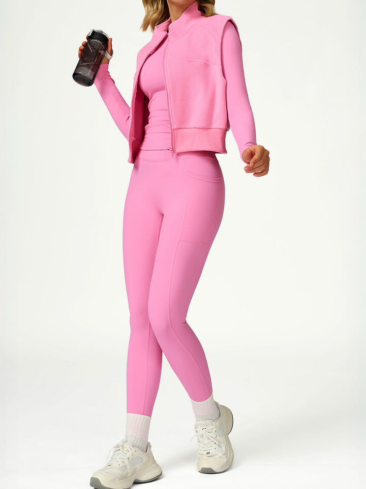 High Collar Fleece Zippered Coat