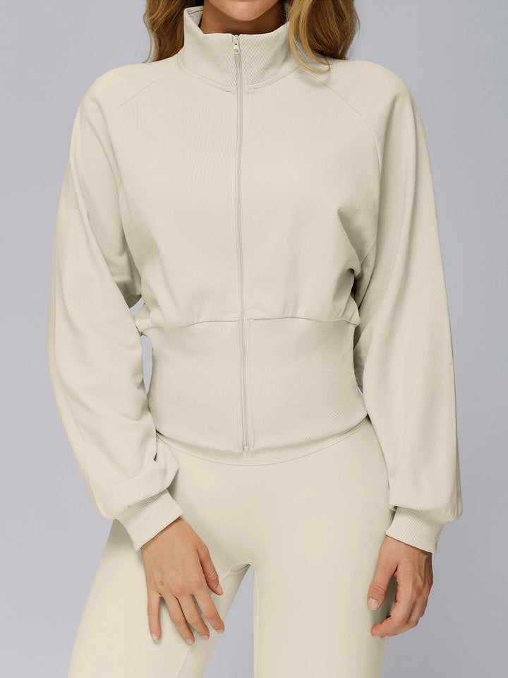 High Collar Ribbed Sports Coat