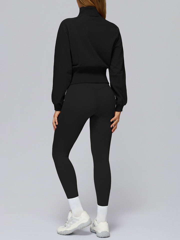 High Collar Ribbed Sports Coat