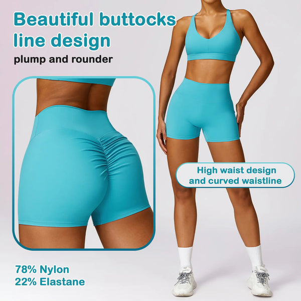 High Waist Belly Contracting Peach Hip Lifting Sport Shorts