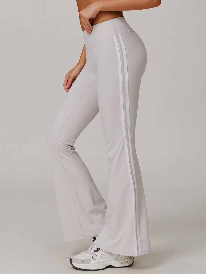 High Waist Flare Leggings with Contrast Stitching