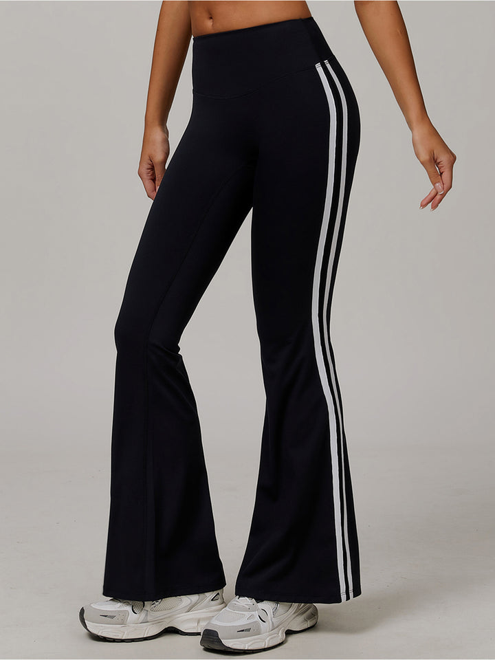 High Waist Flare Leggings with Contrast Stitching