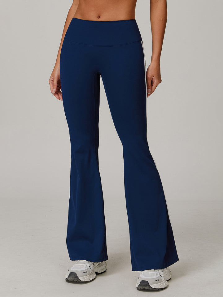 High Waist Flare Leggings with Contrast Stitching