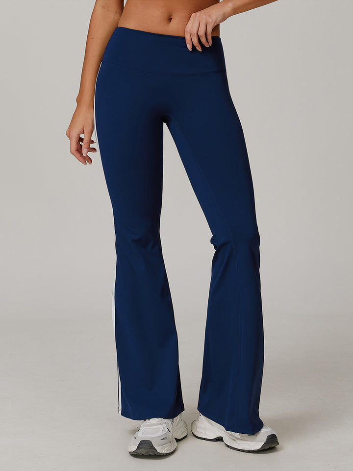 High Waist Flare Leggings with Contrast Stitching