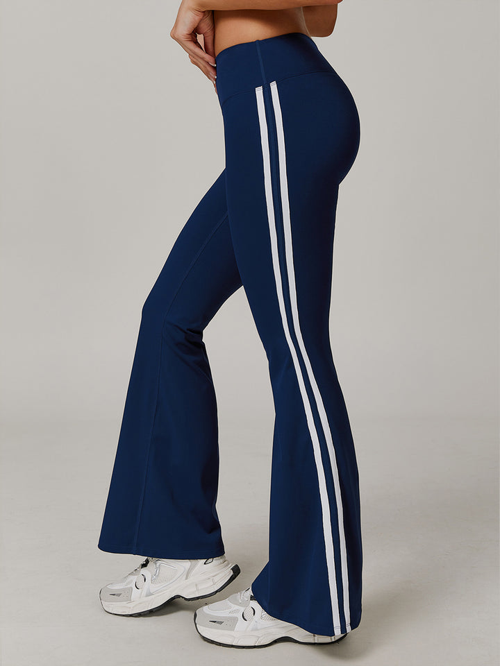 High Waist Flare Leggings with Contrast Stitching