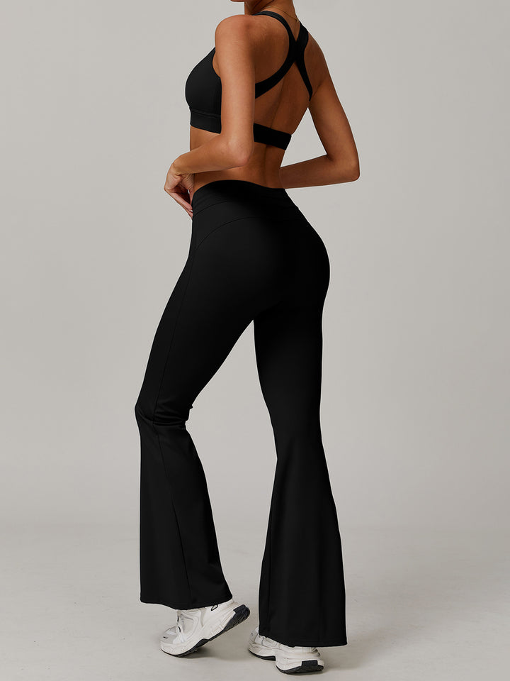 High Waist Flared Active Pants