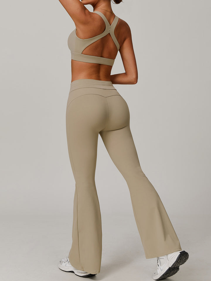 High Waist Flared Active Pants