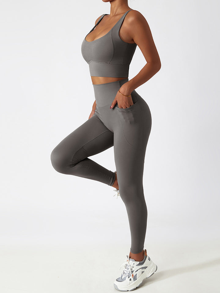 High Waist Pocket Workout Sports Bottoms