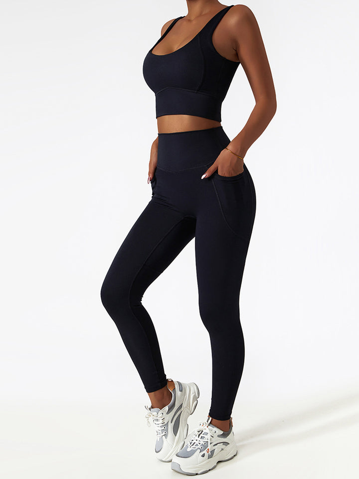 High Waist Pocket Workout Sports Bottoms