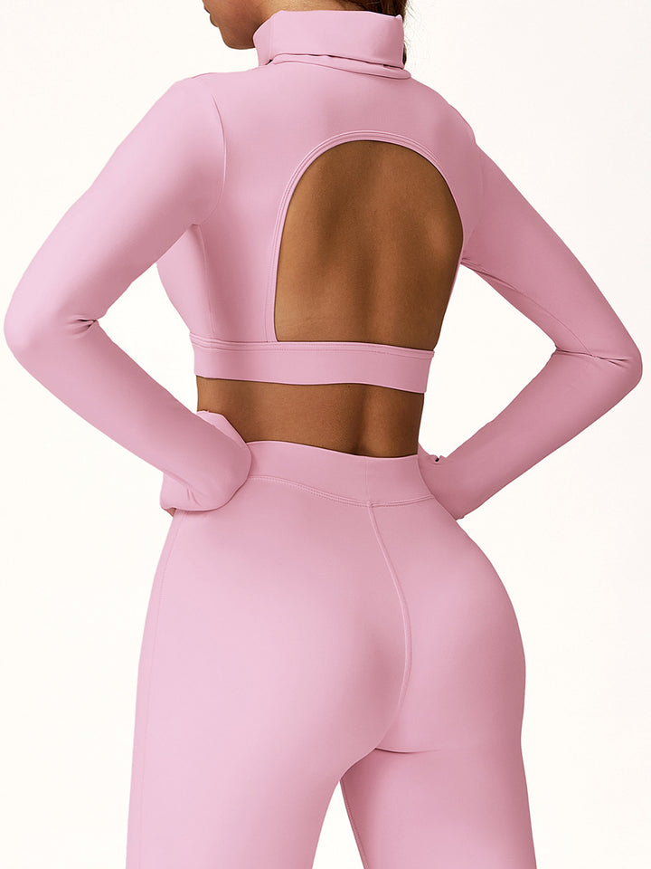 Hollow-Back Long Sleeve Sports Top