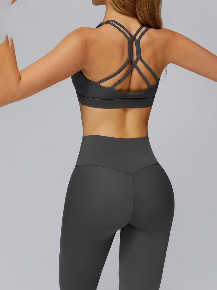 Hollow Cross-Back Sports Bra